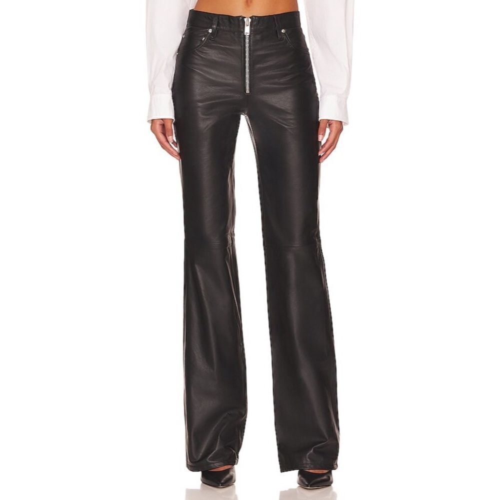 NWT GRLFRND Julia Leather Pant in Black